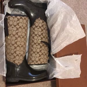 Tall Coach Rain Boots size 10